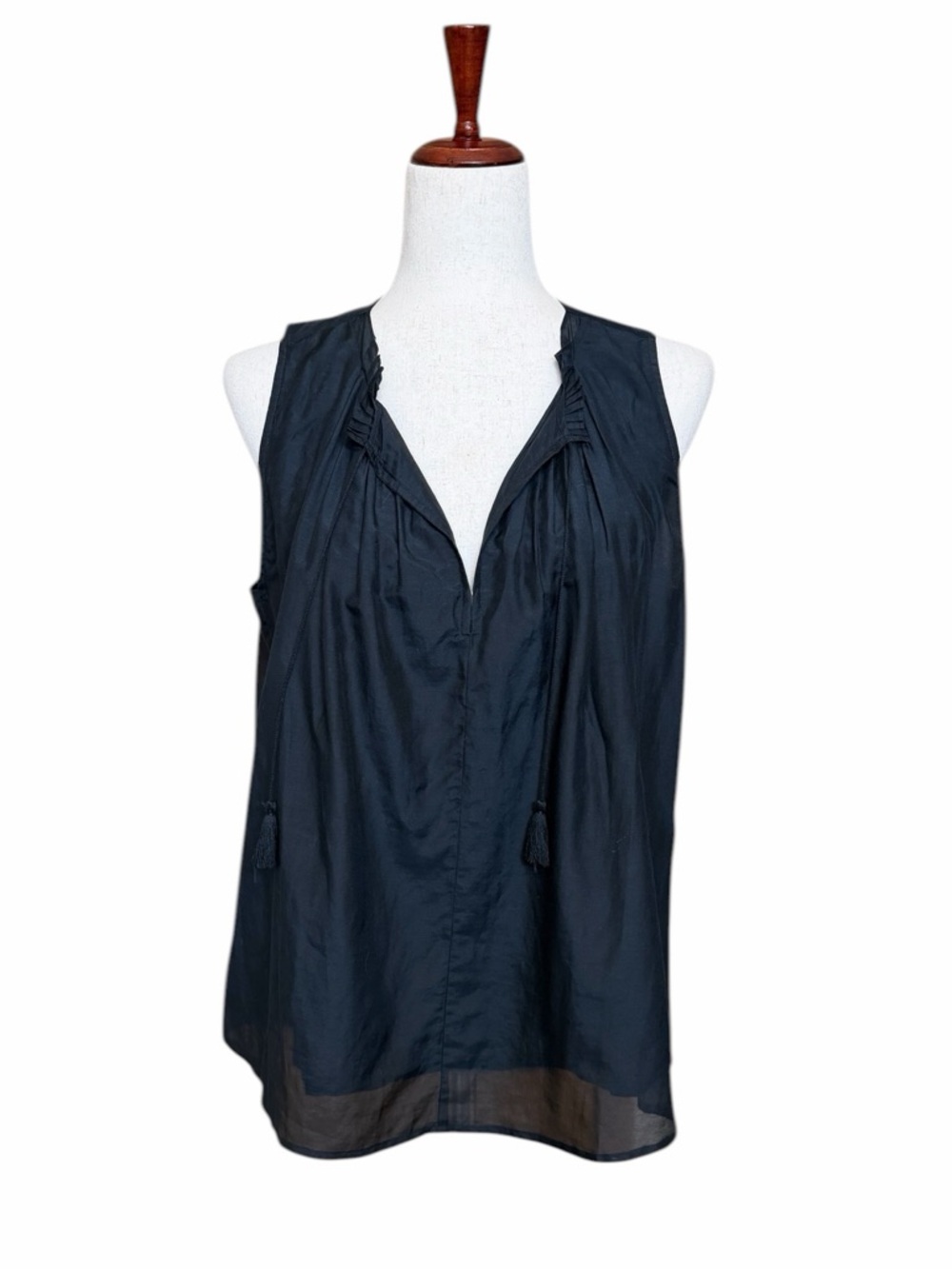 Madewell 1937 Sleeveless v-Neck Smock Top. Black Size Small #2159